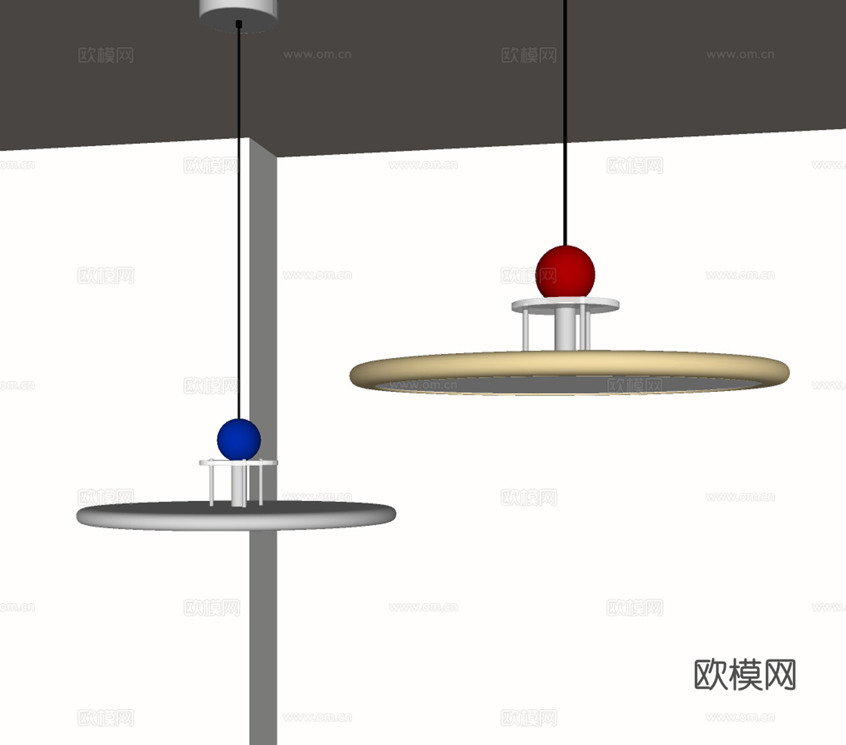 现代简约吊灯 奶油餐厅吊灯su模型