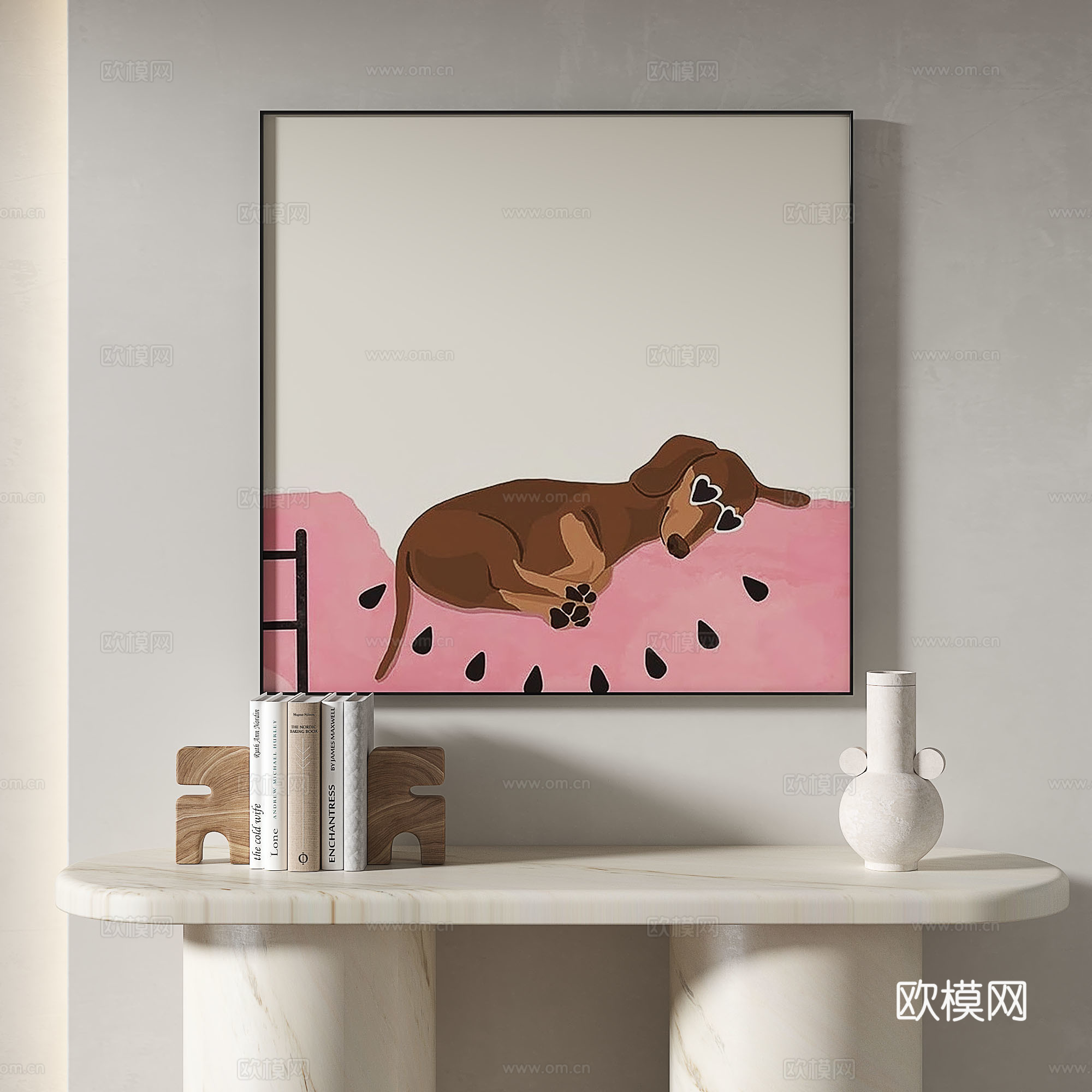 现代，简约，抽象，复古，中古，轻奢，装饰画3d模型