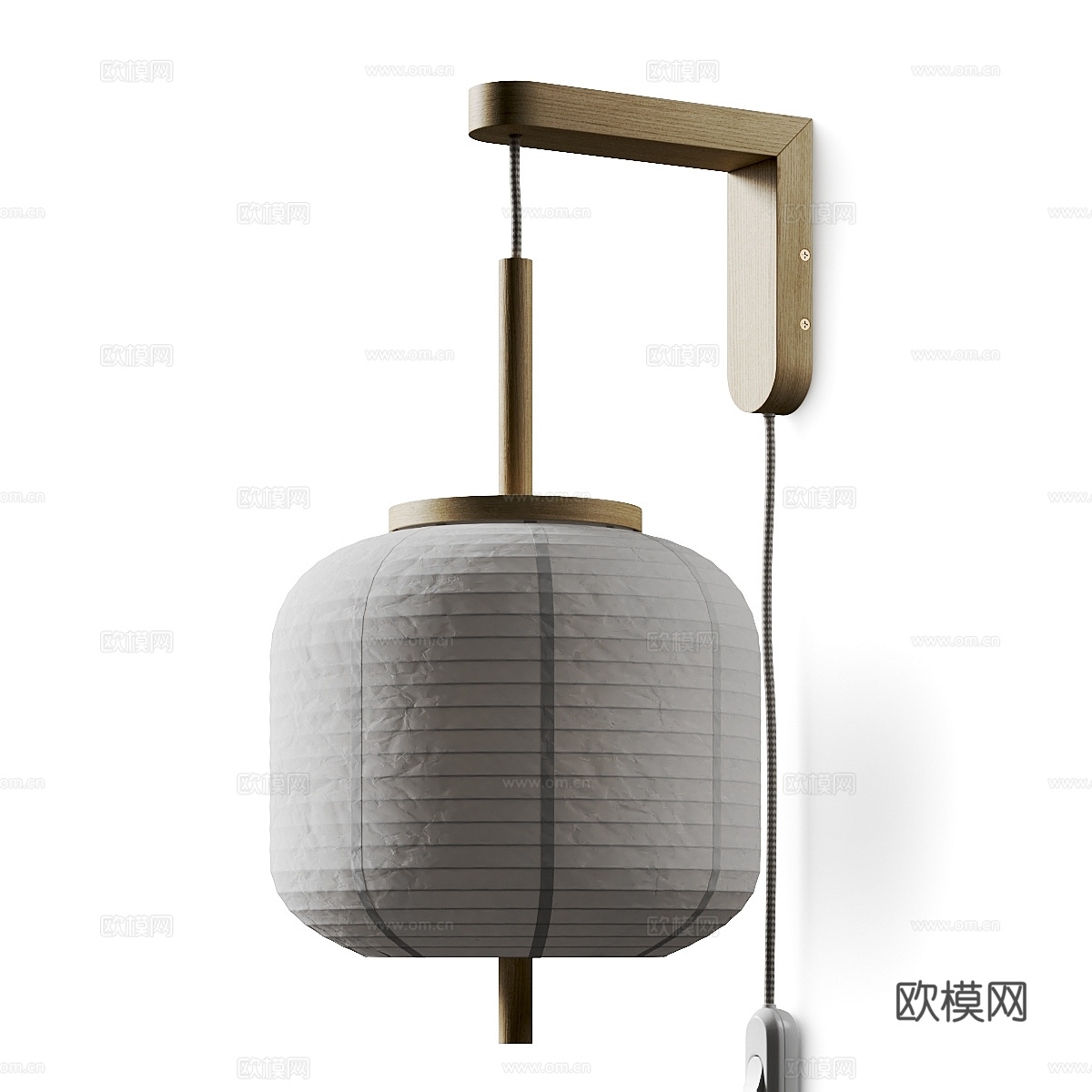 新中式灯笼壁灯 纸灯3d模型