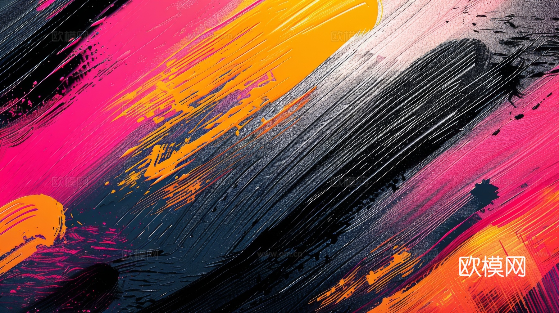 3D立体肌理油画涂抹背景壁纸下载（渲染图5）