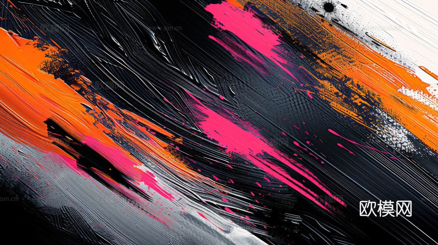 3D立体肌理油画涂抹背景壁纸下载（渲染图3）