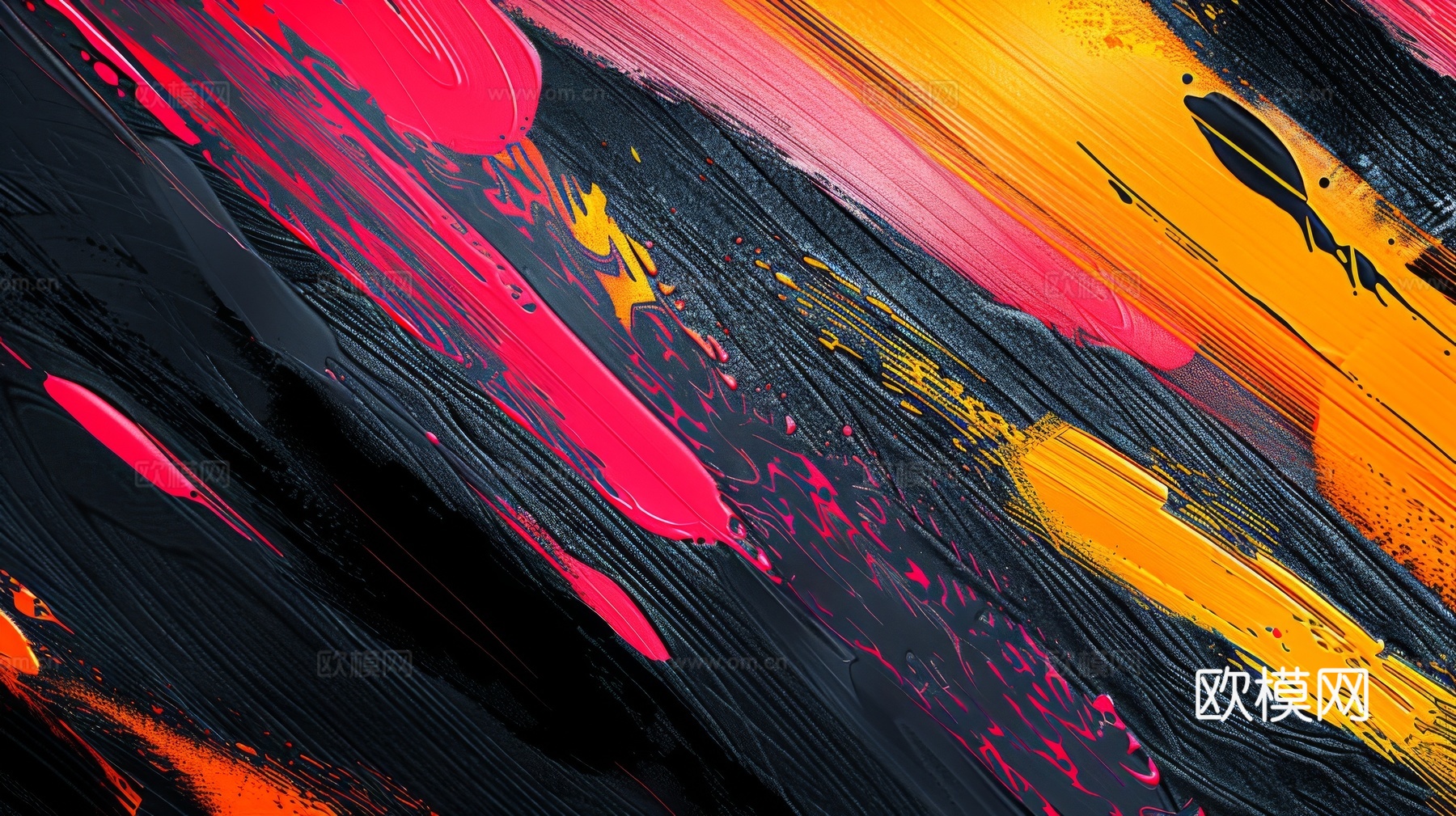 3D立体肌理油画涂抹背景壁纸下载（渲染图8）