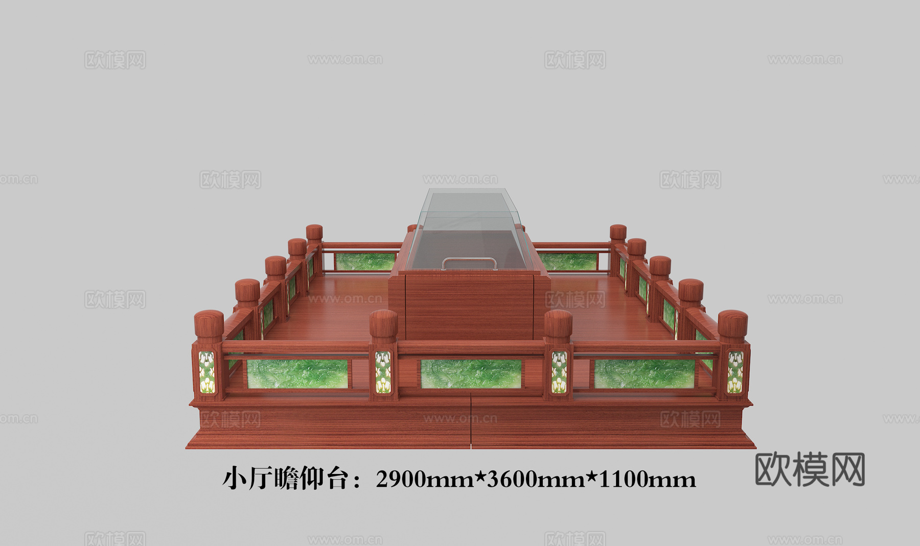 高级单层水晶棺水晶台3d模型