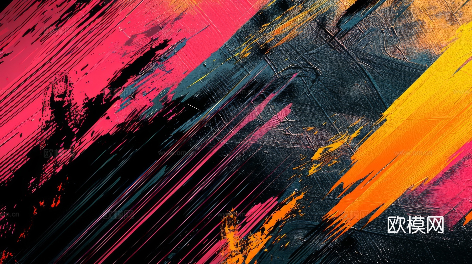 3D立体肌理油画涂抹背景壁纸下载（渲染图8）