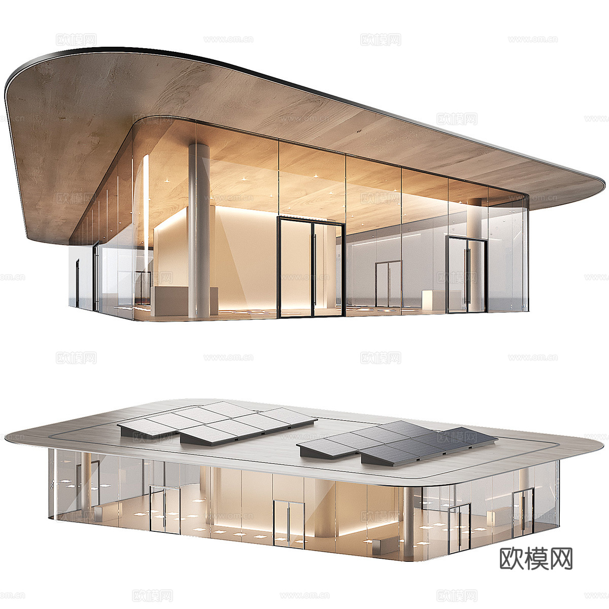 现代极简商业建筑3d模型