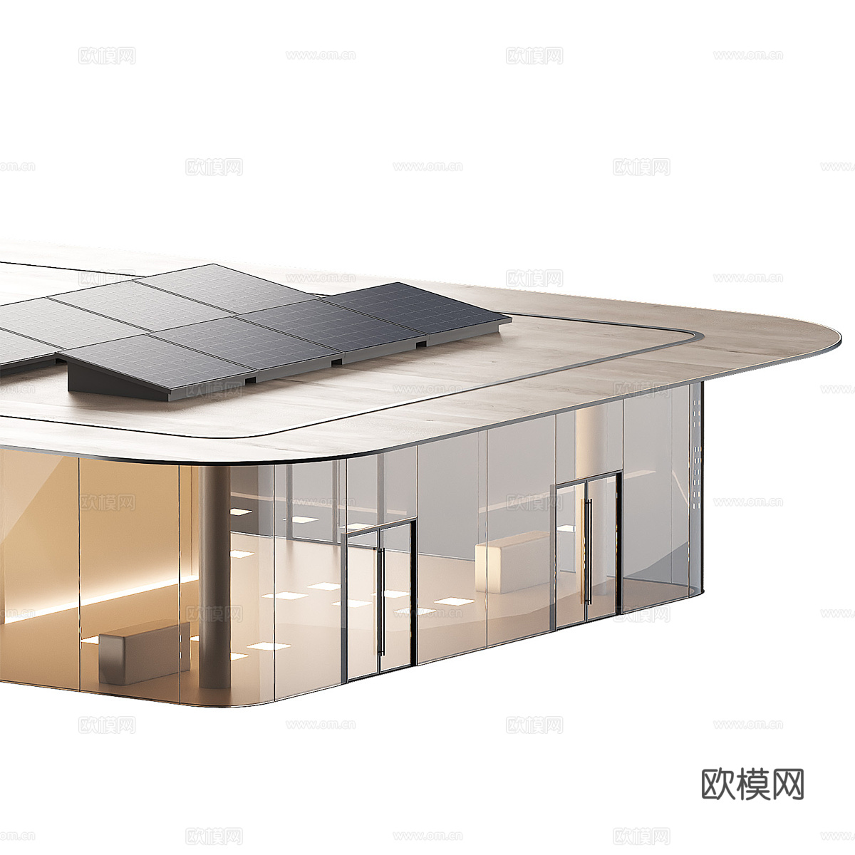 现代极简商业建筑3d模型