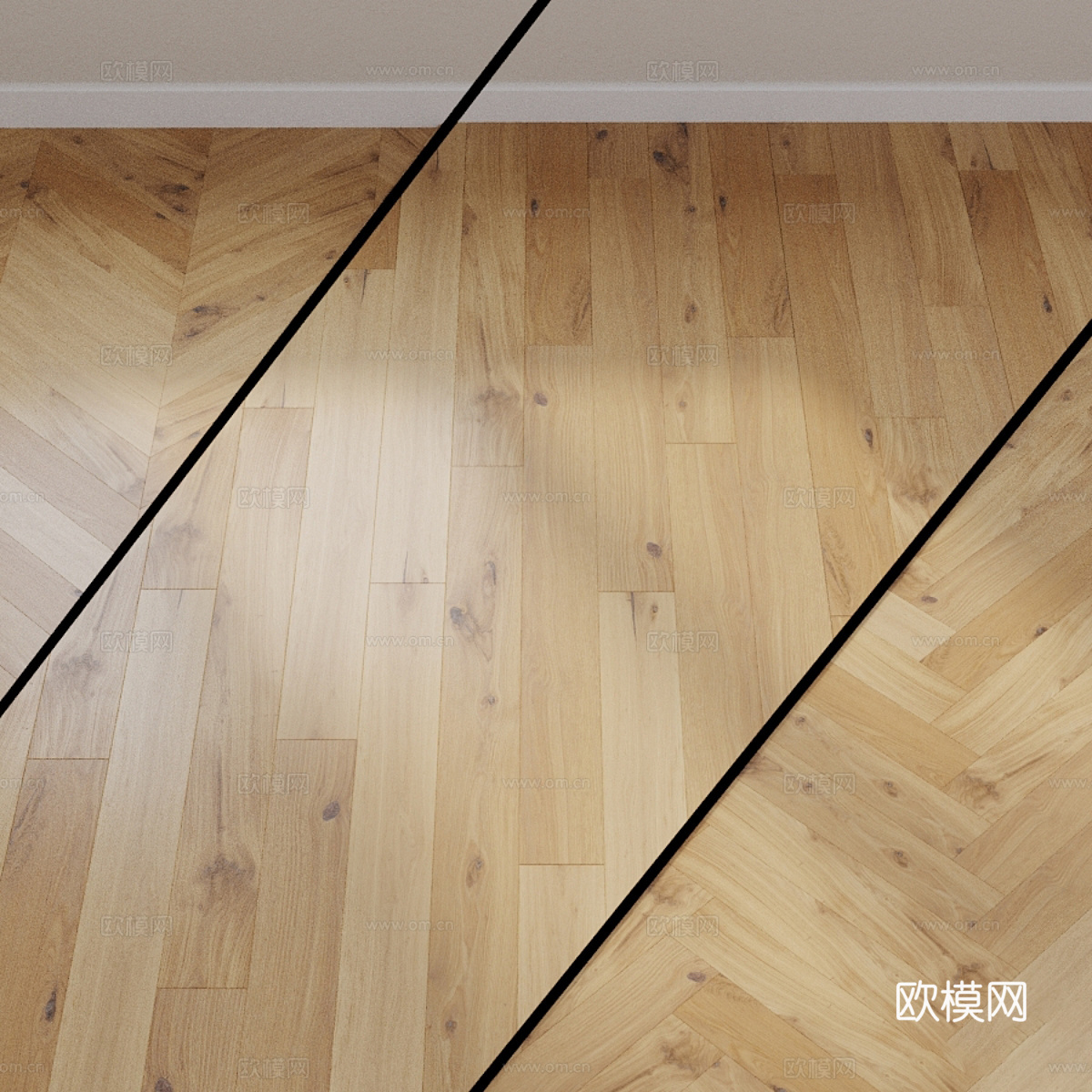 现代北欧木地板材质3d模型