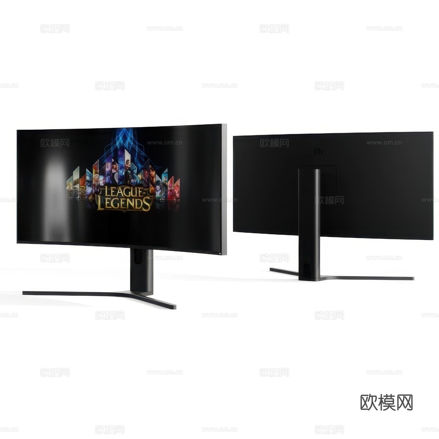 小米34英寸曲面电竞显示器3d模型