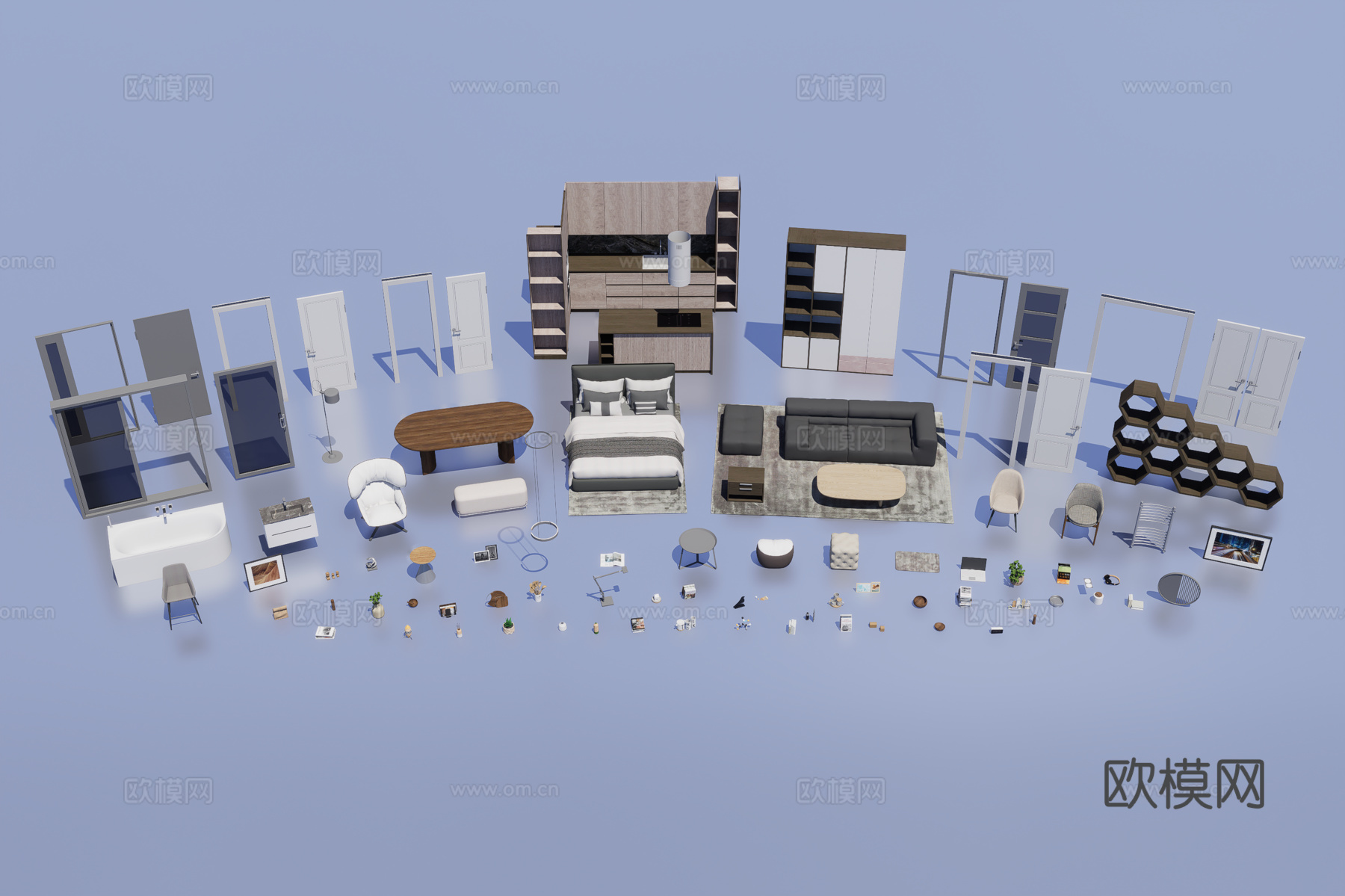 现代室内家具及装饰品3d模型