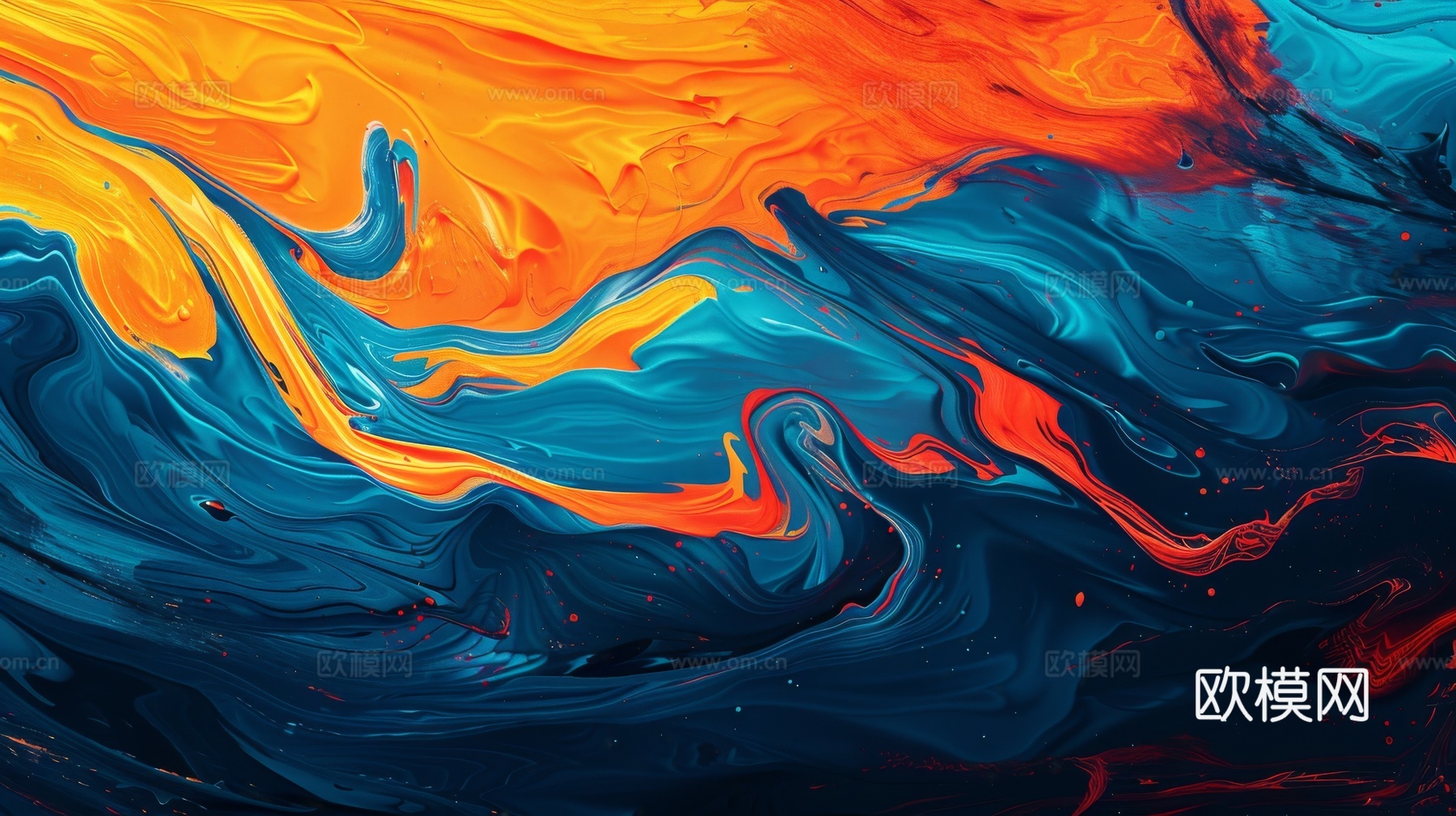 3D立体肌理油画涂抹背景壁纸下载（渲染图2）