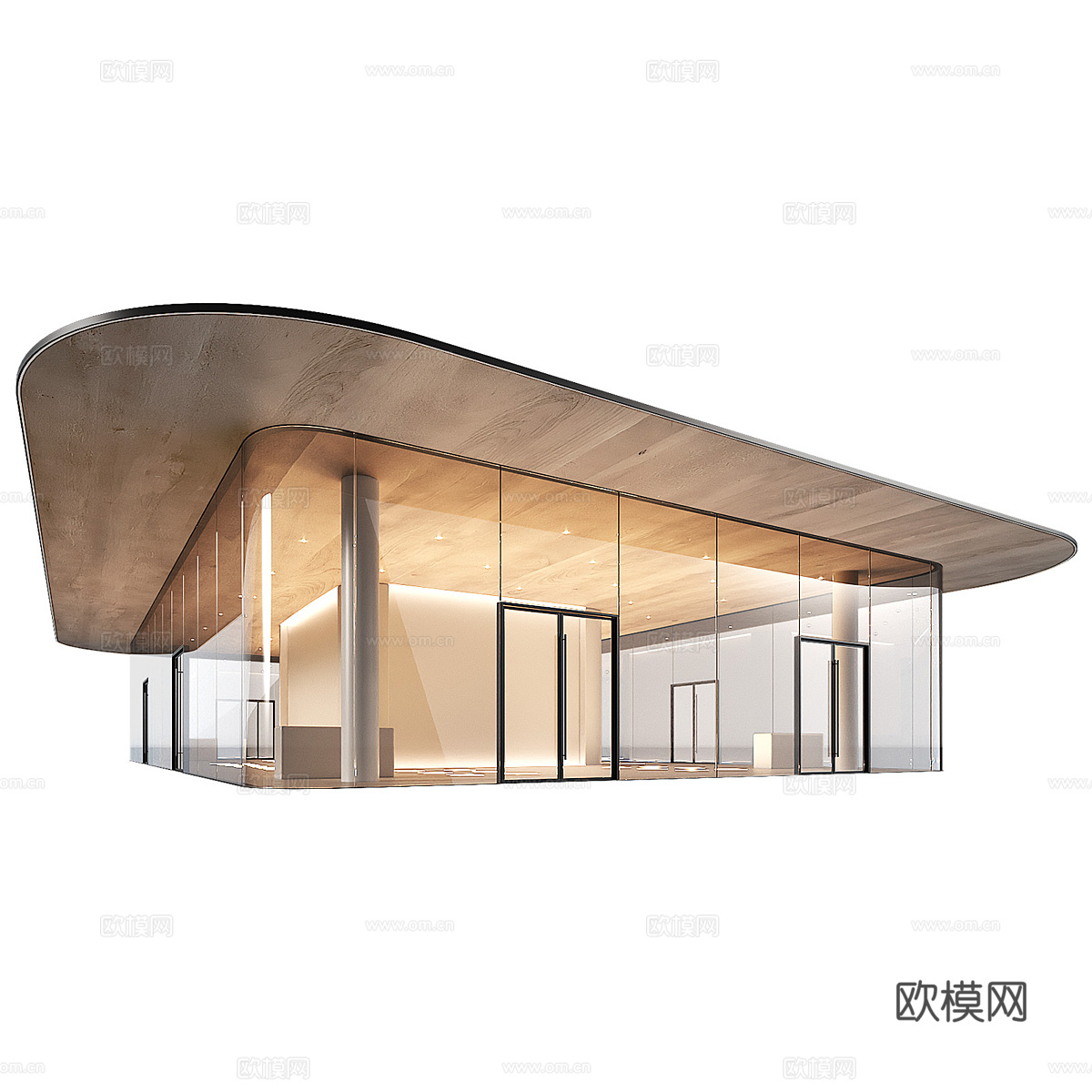 现代极简商业建筑3d模型