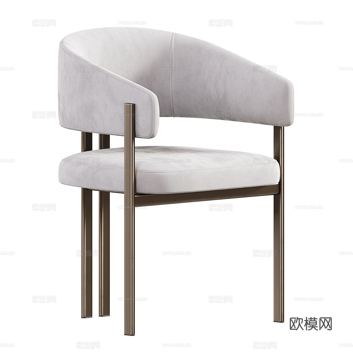现代意式轻奢餐椅3d模型