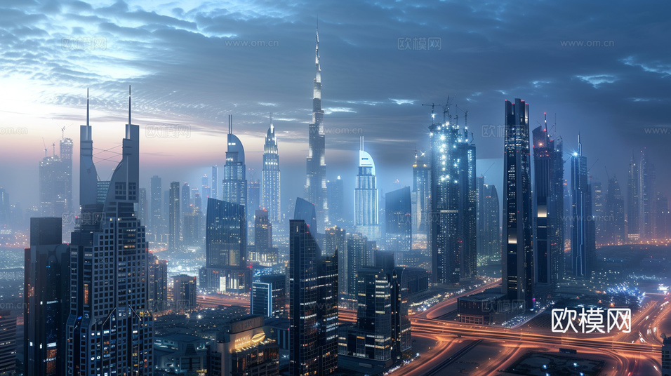 夜晚都市外景下载(渲染图3)