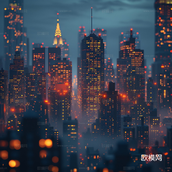 夜晚都市外景下载(渲染图4)