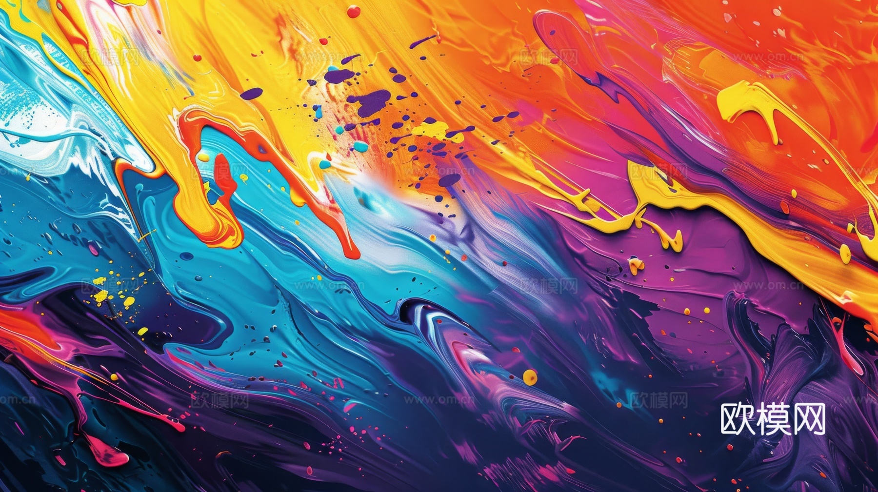 3D立体肌理油画涂抹背景壁纸下载（渲染图7）