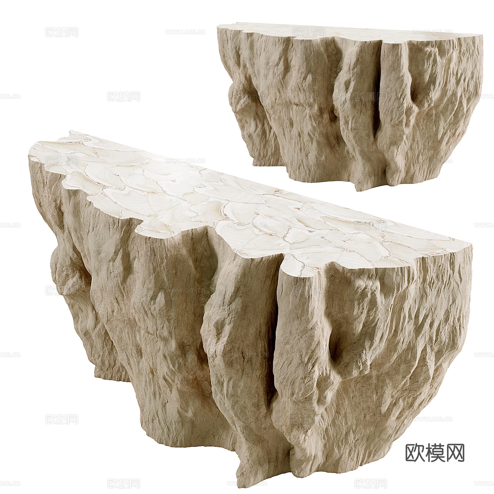 石材前台接待台su模型