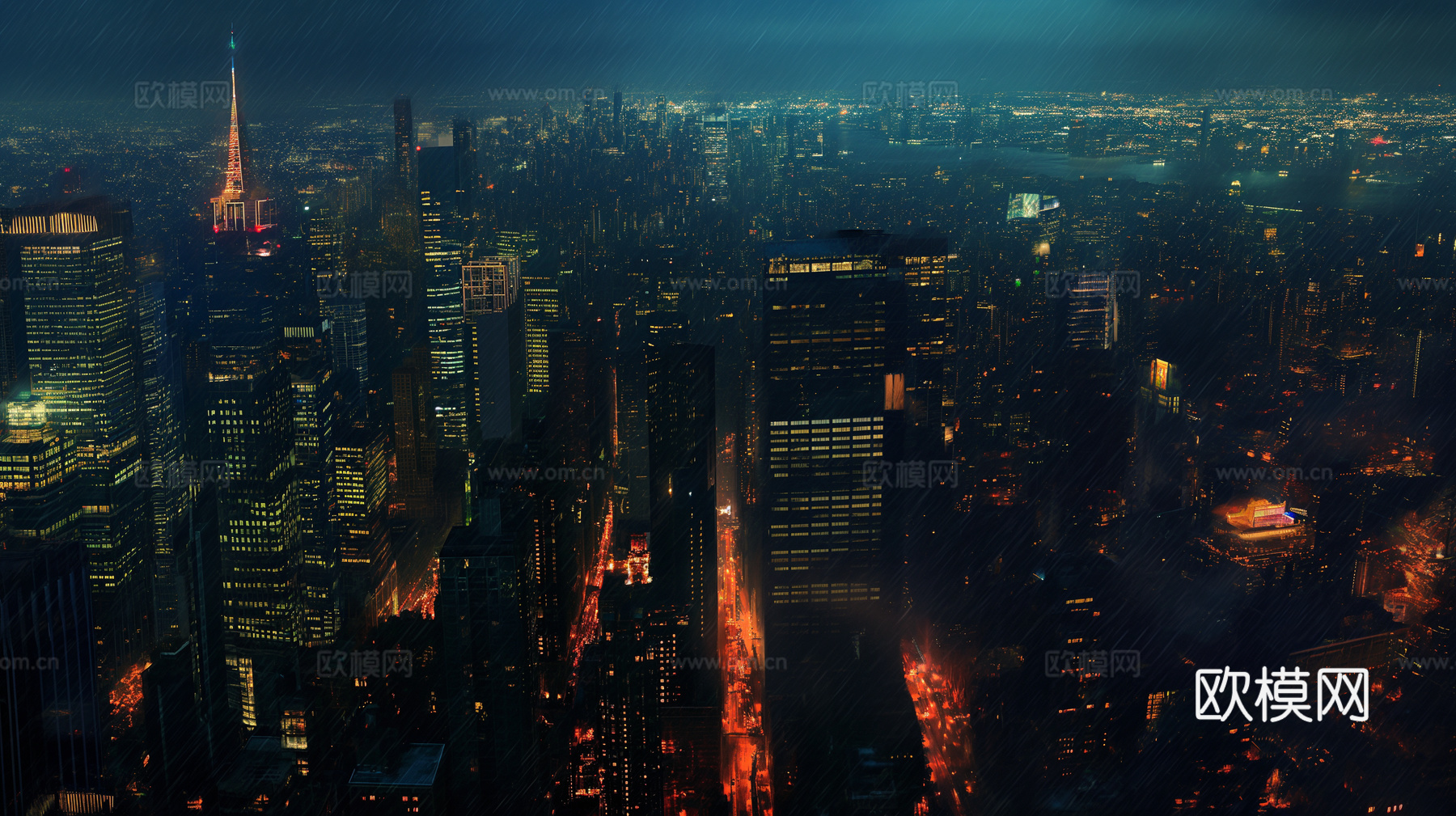 夜晚都市外景