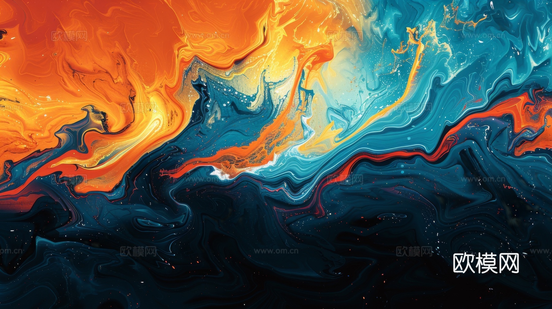 3D立体肌理油画涂抹背景壁纸下载（渲染图6）