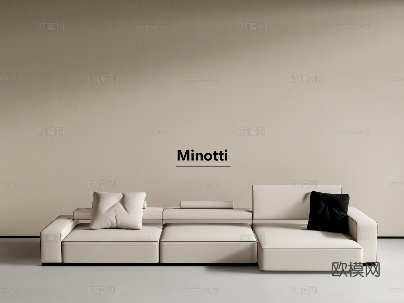 现代多人沙发 minotti沙发 多人沙发 转角沙发3d模型