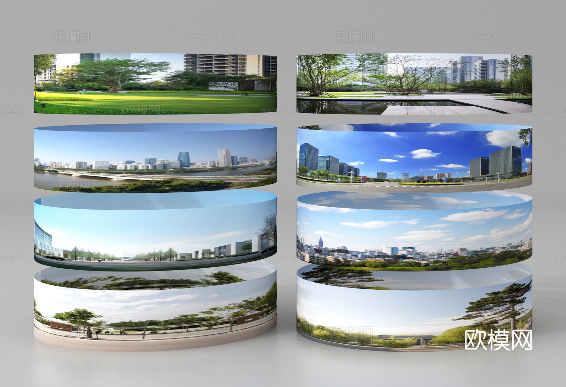 环绕背景 城市背景 绿植背景 森林外景 外景景观su模型