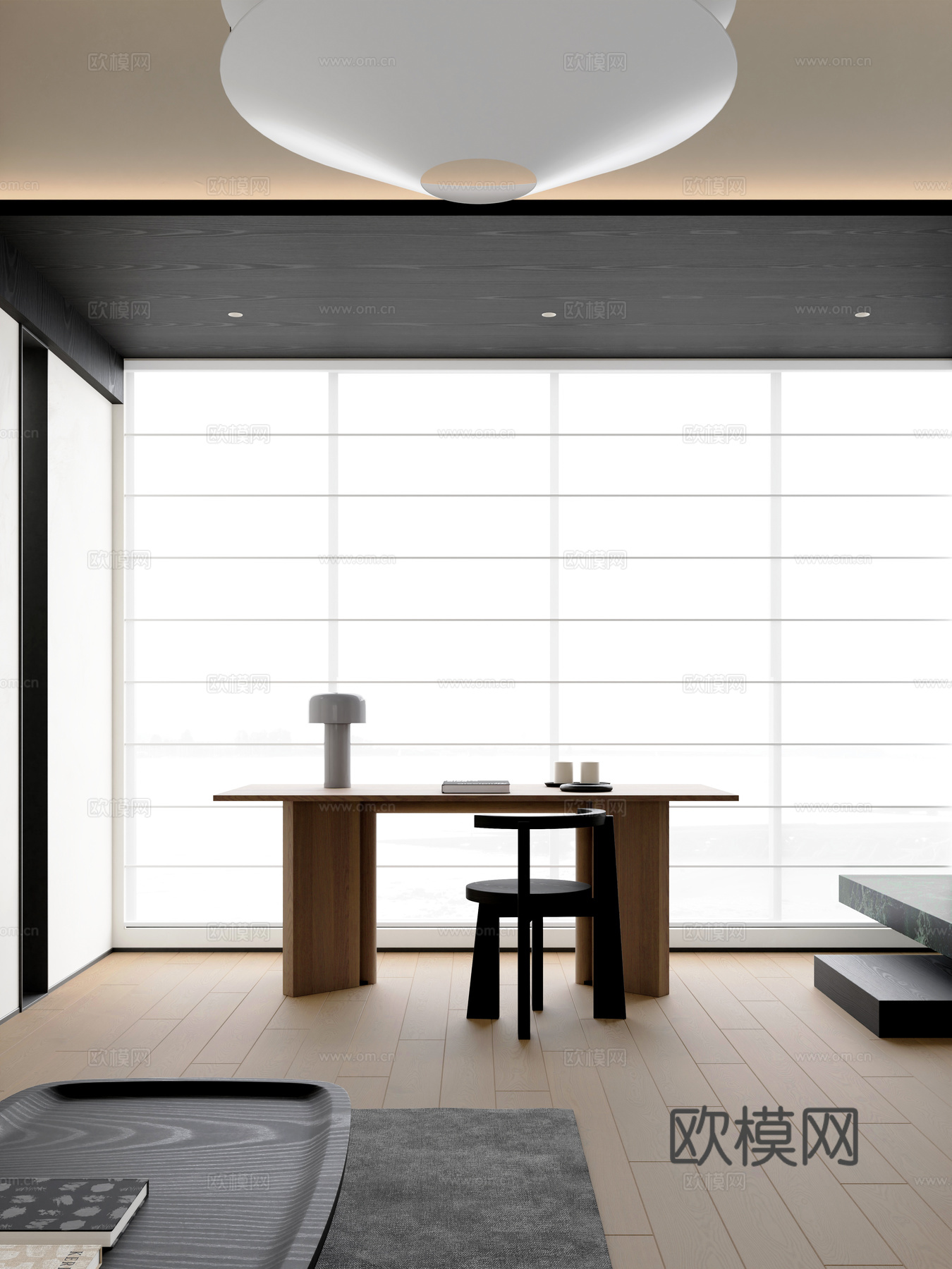 现代意式挑空客餐厅3d模型