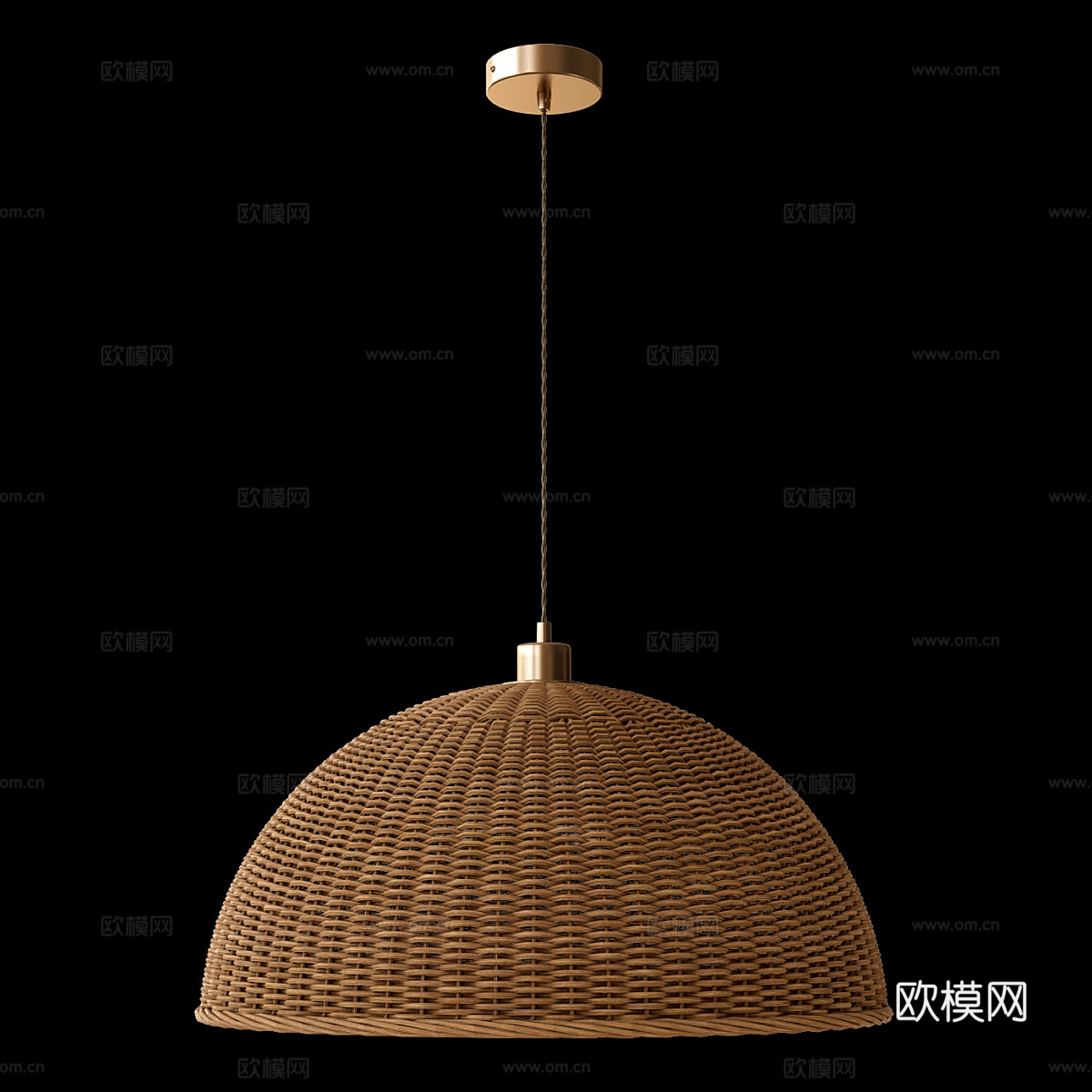 新中式藤编装饰吊灯3d模型