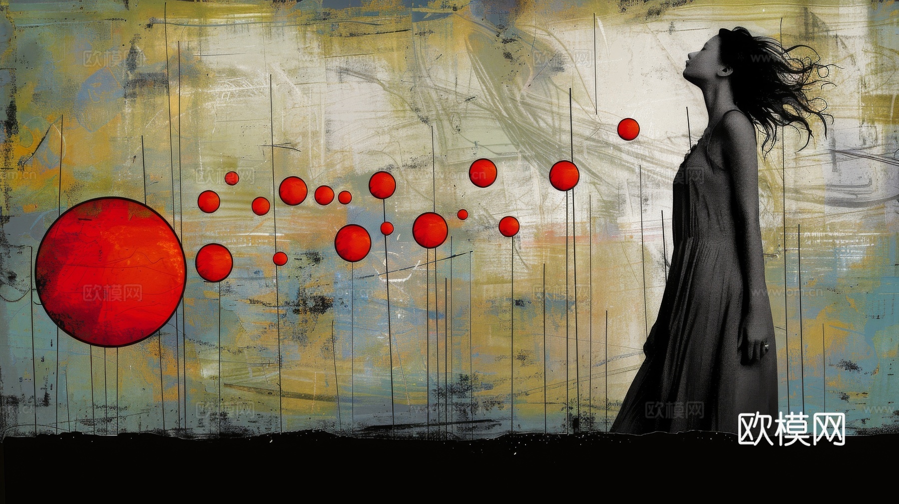 3D立体肌理油画涂抹背景壁纸下载（渲染图5）