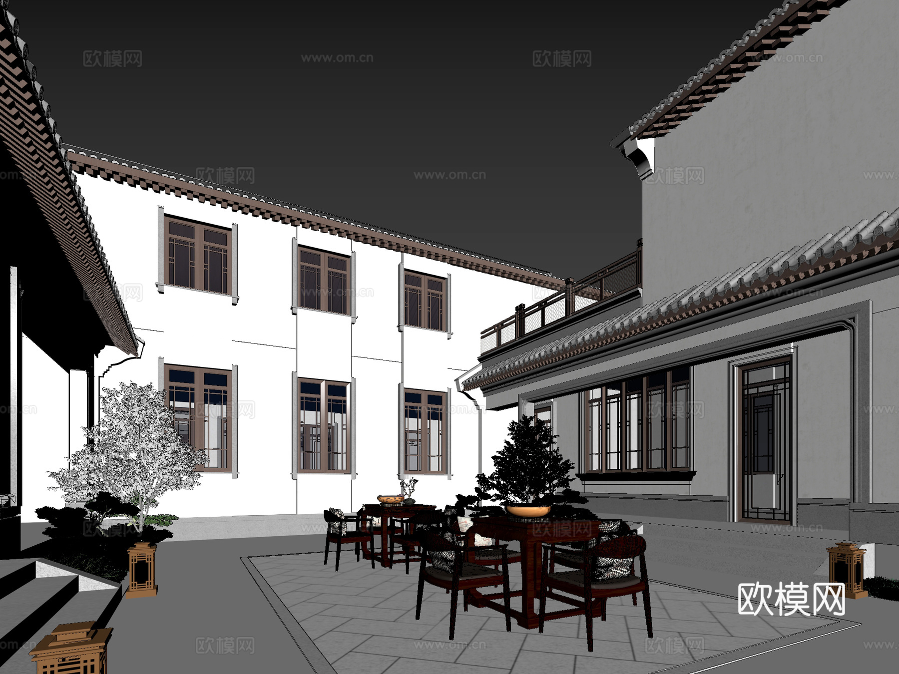 古建 中式建筑 民宿 小镇3d模型