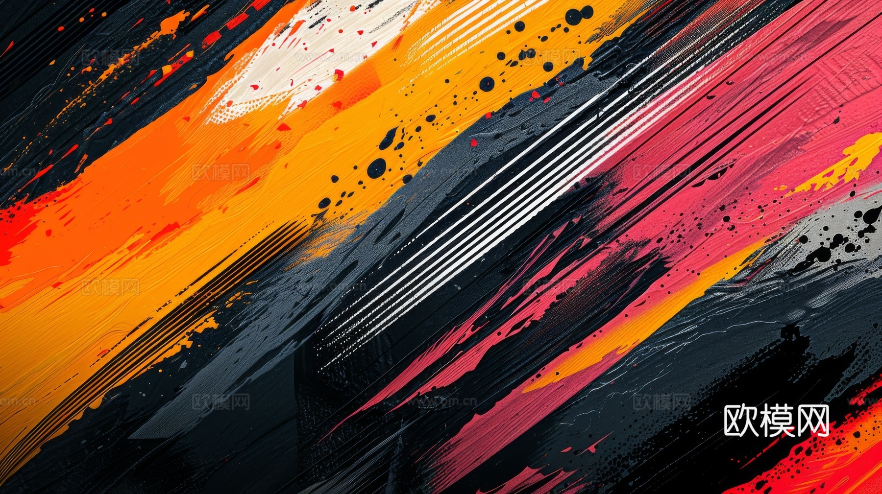 3D立体肌理油画涂抹背景壁纸下载（渲染图7）