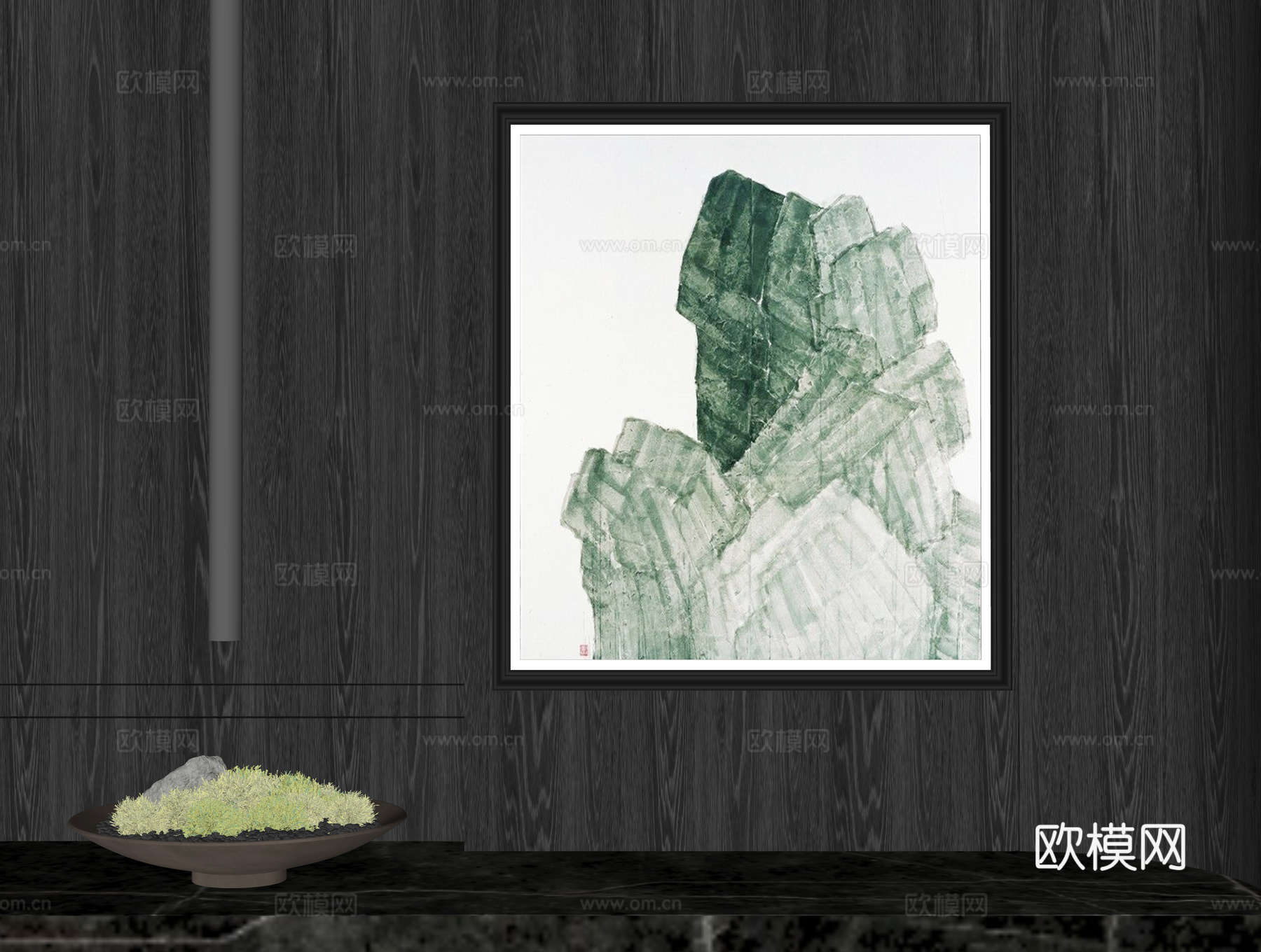 现代挂画 油画 客厅挂画 书房挂画 茶室挂画 艺术挂画su模型