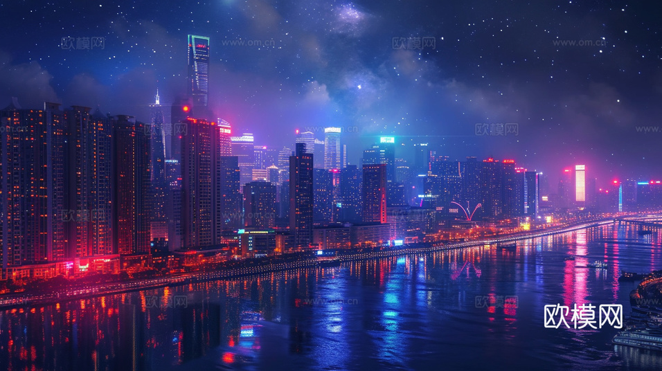 夜晚都市外景下載(渲染圖4)