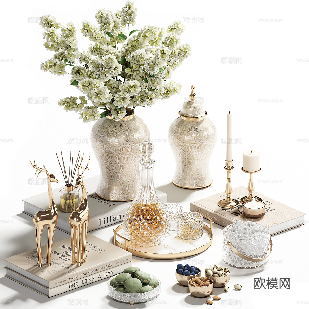 新中式轻奢饰品摆件3d模型