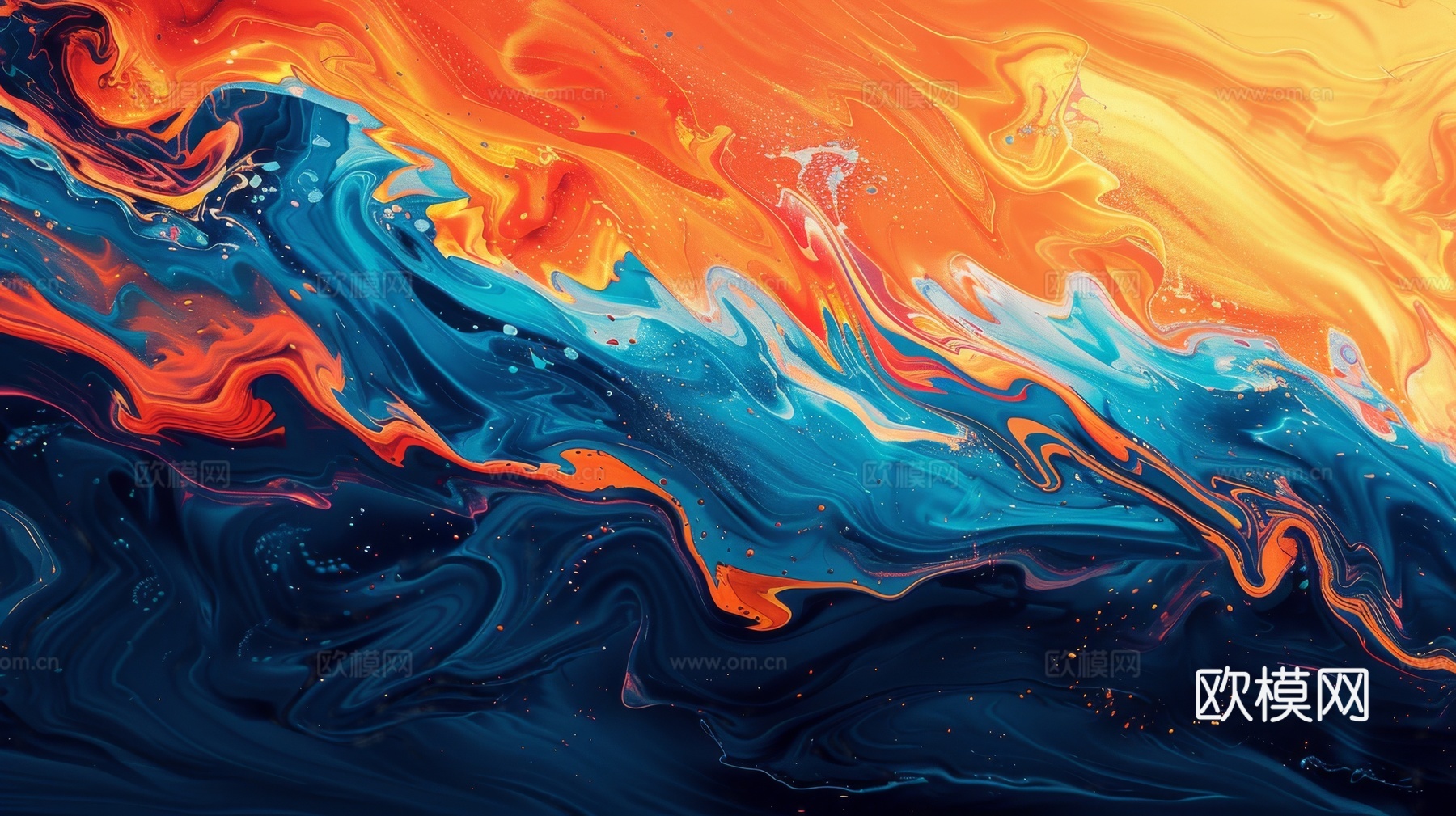 3D立体肌理油画涂抹背景壁纸下载（渲染图7）