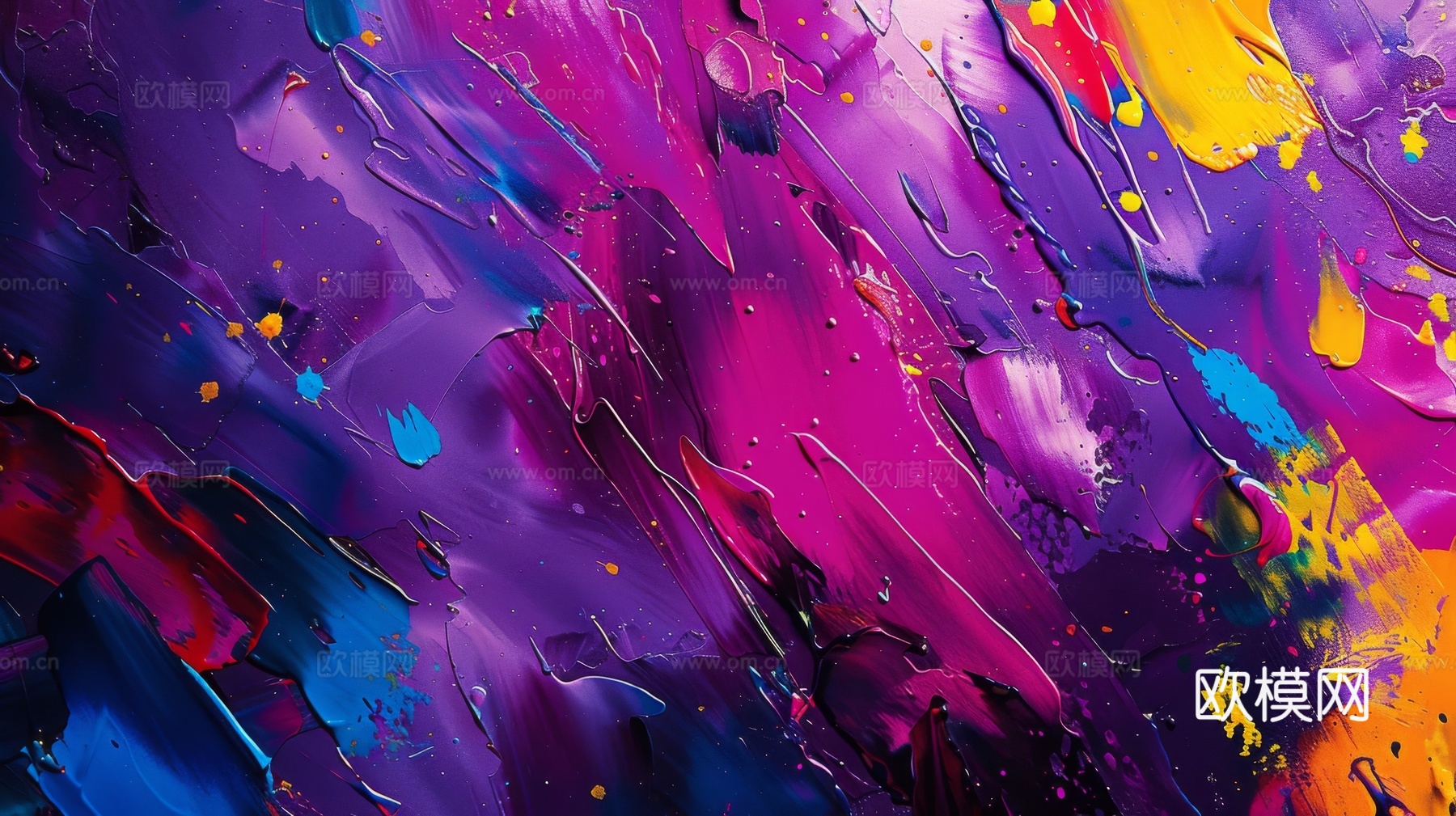 3D立体肌理油画涂抹背景壁纸下载（渲染图8）