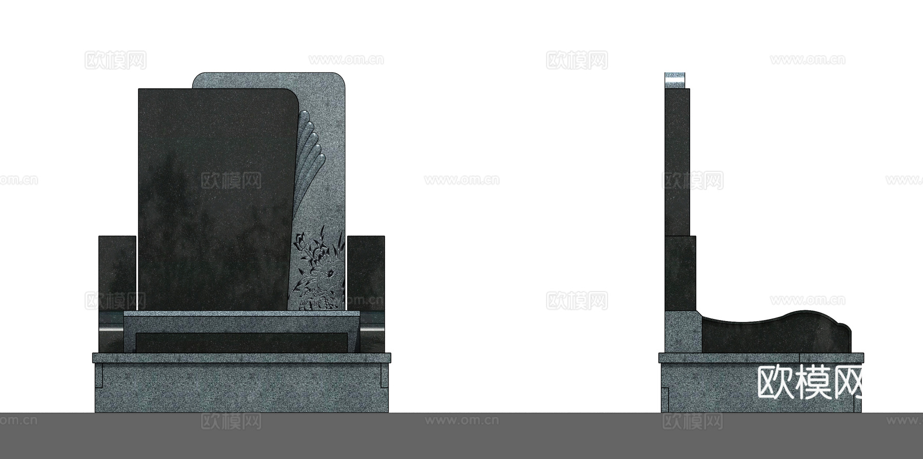 现代公墓墓碑3d模型
