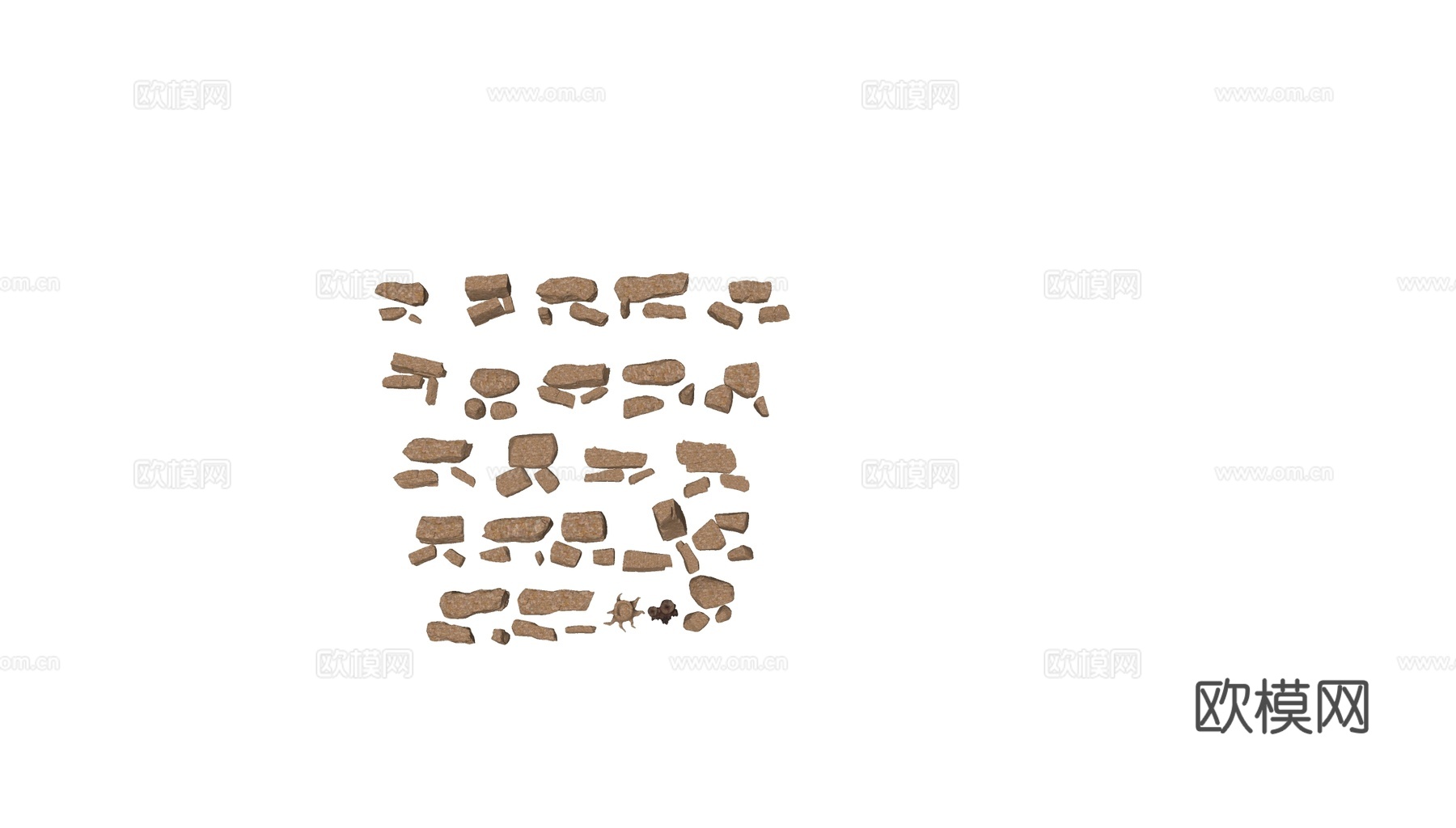 现代新中式假山 新中式庭院石头 庭院石头造景小品 石头岩石su模型