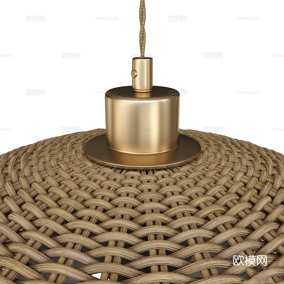 新中式藤编装饰吊灯3d模型