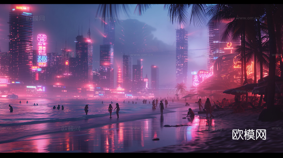 夜晚都市外景下载(渲染图6)