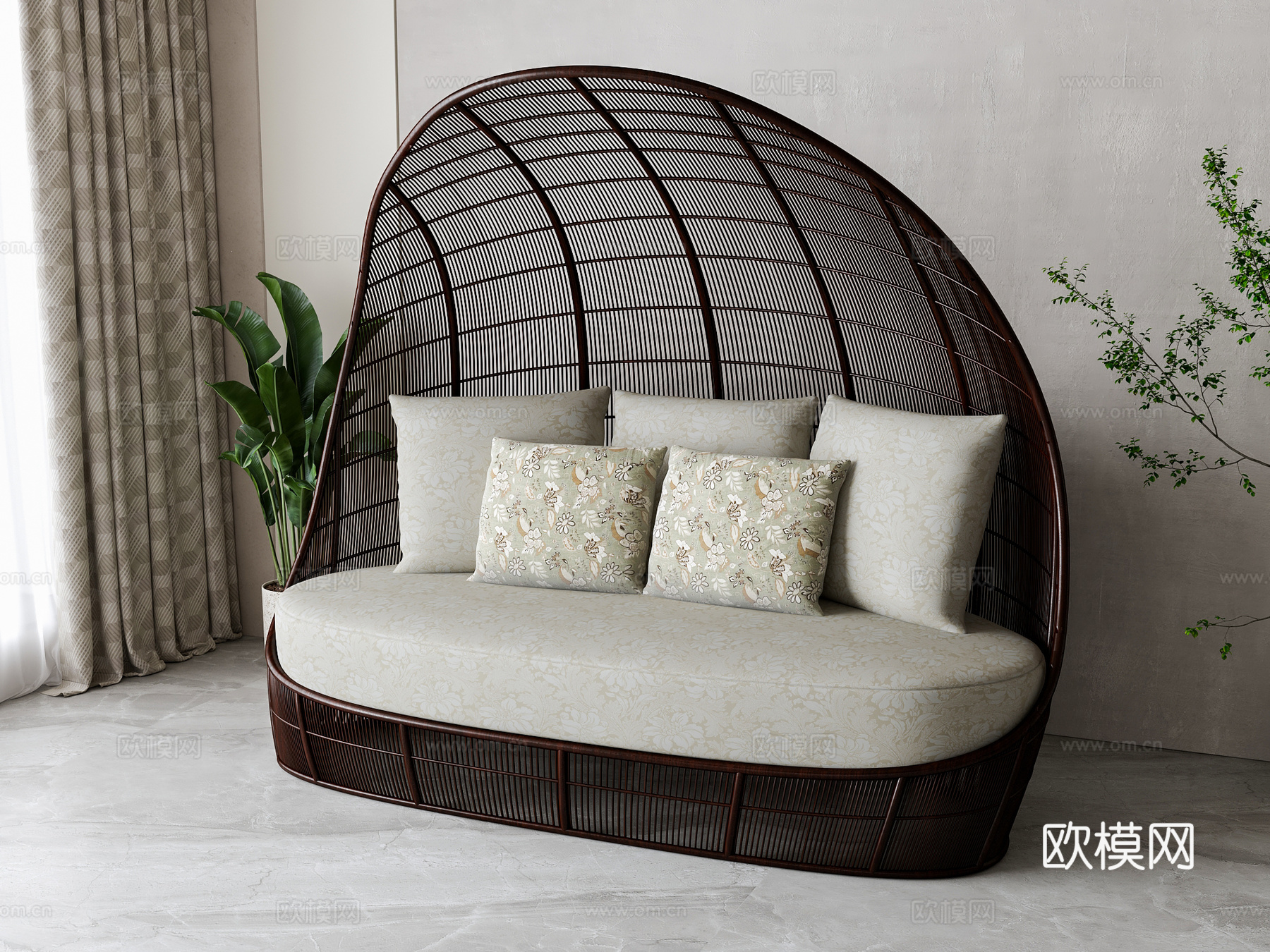 欧式异形沙发3d模型下载