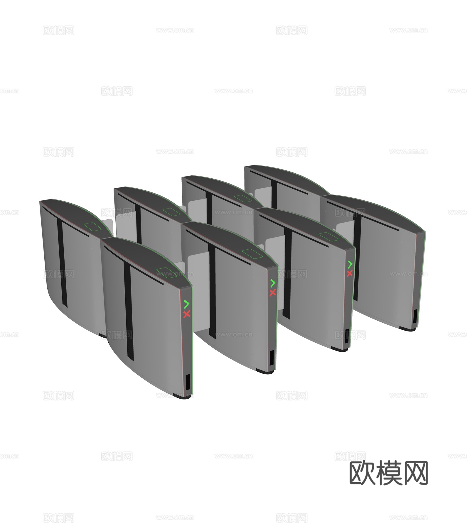 现代安保闸机 门禁机su模型