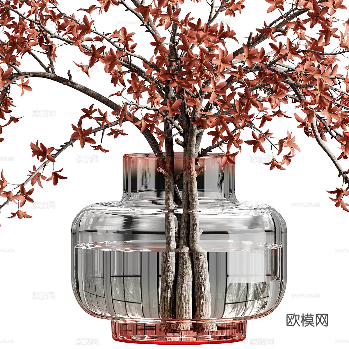 新中式轻奢花瓶花艺3d模型