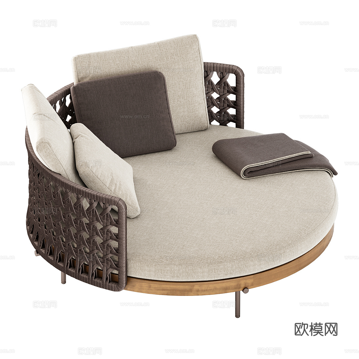 新中式圆形休闲沙发3d模型