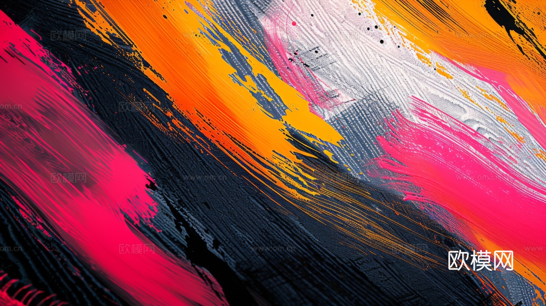 3D立体肌理油画涂抹背景壁纸下载（渲染图2）