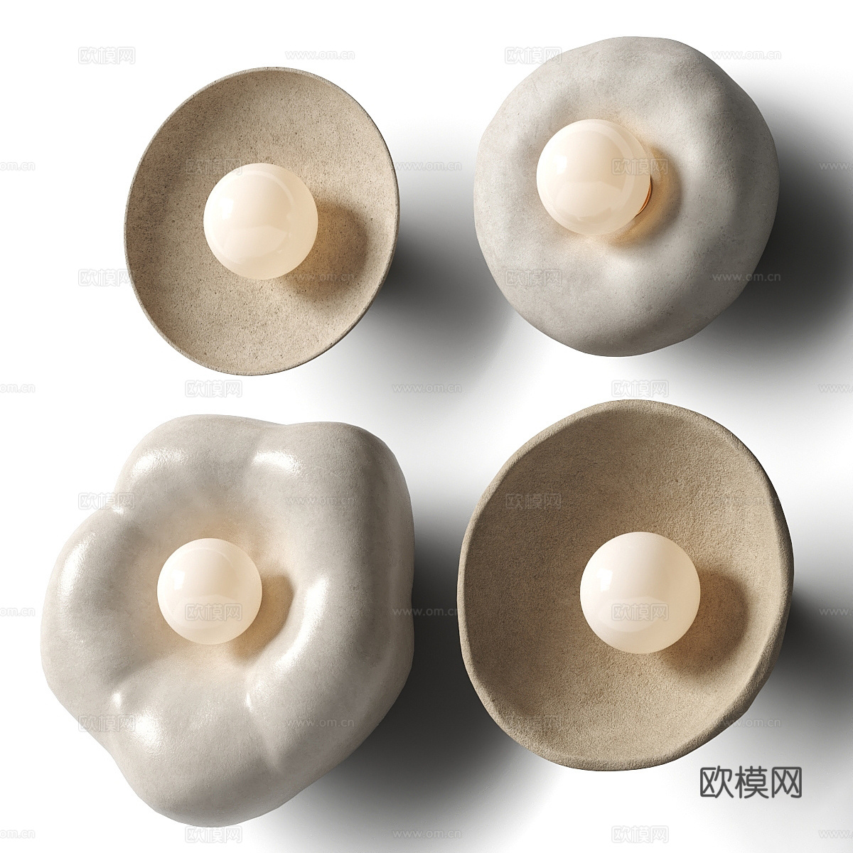 新中式侘寂陶制壁灯3d模型