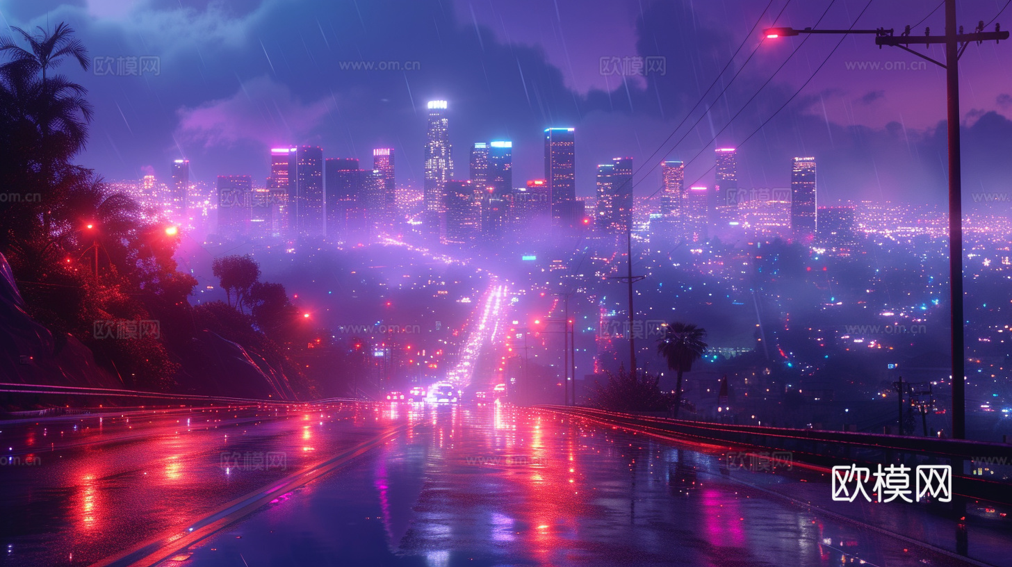 夜晚都市外景下载（渲染图4）