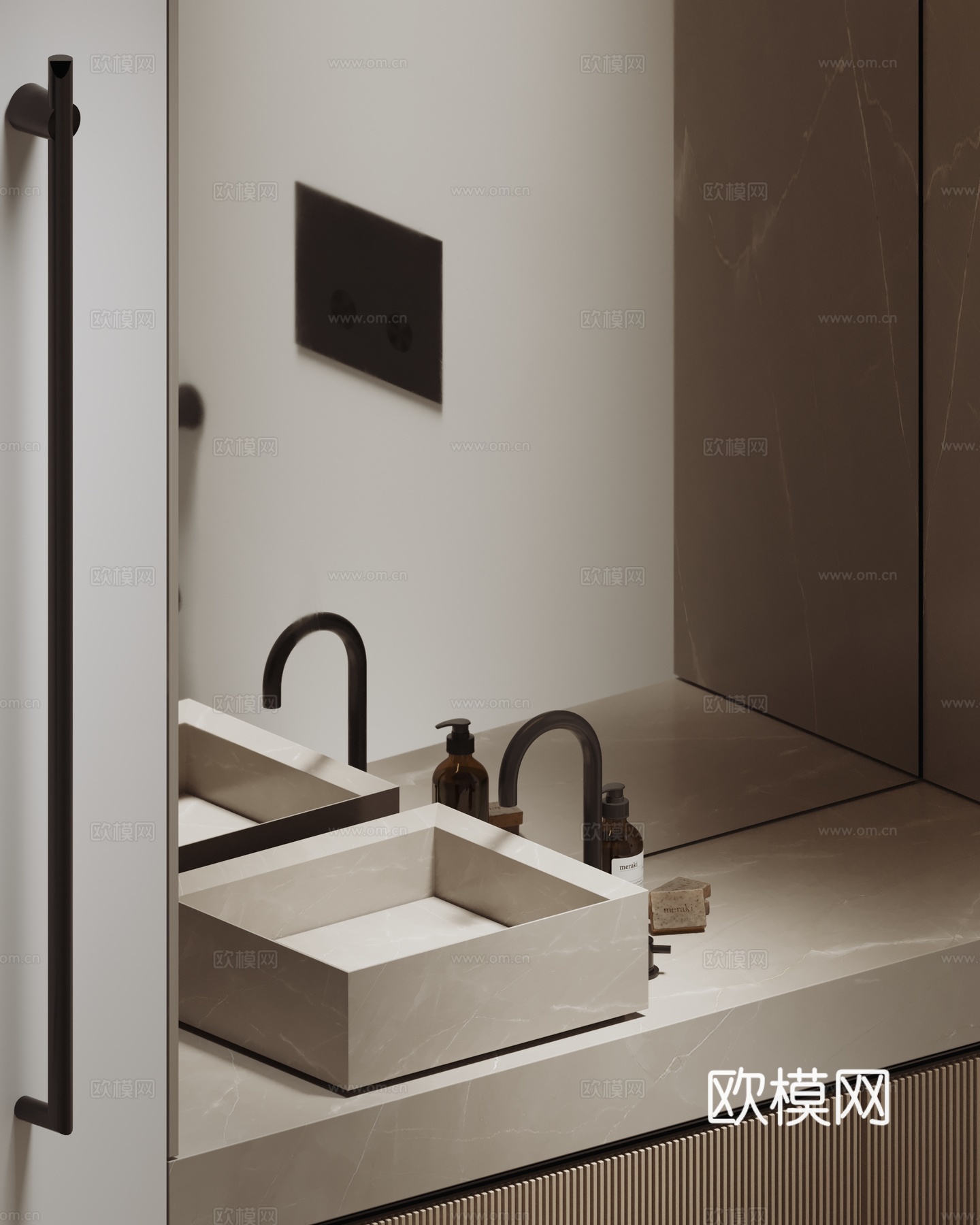现代卫生间浴室柜洗手台卫生间3d模型