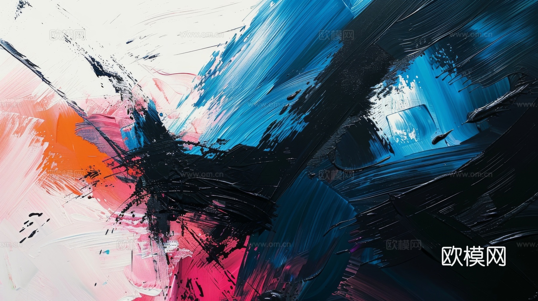 3D立体肌理油画涂抹背景壁纸下载（渲染图6）