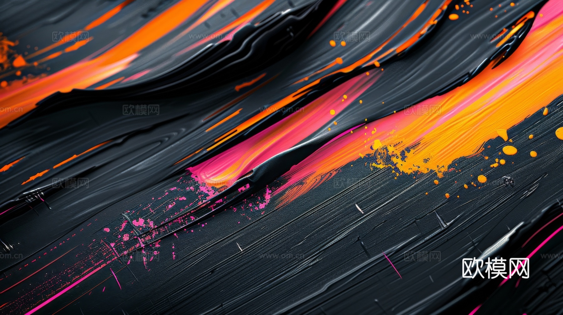 3D立体肌理油画涂抹背景壁纸下载（渲染图4）