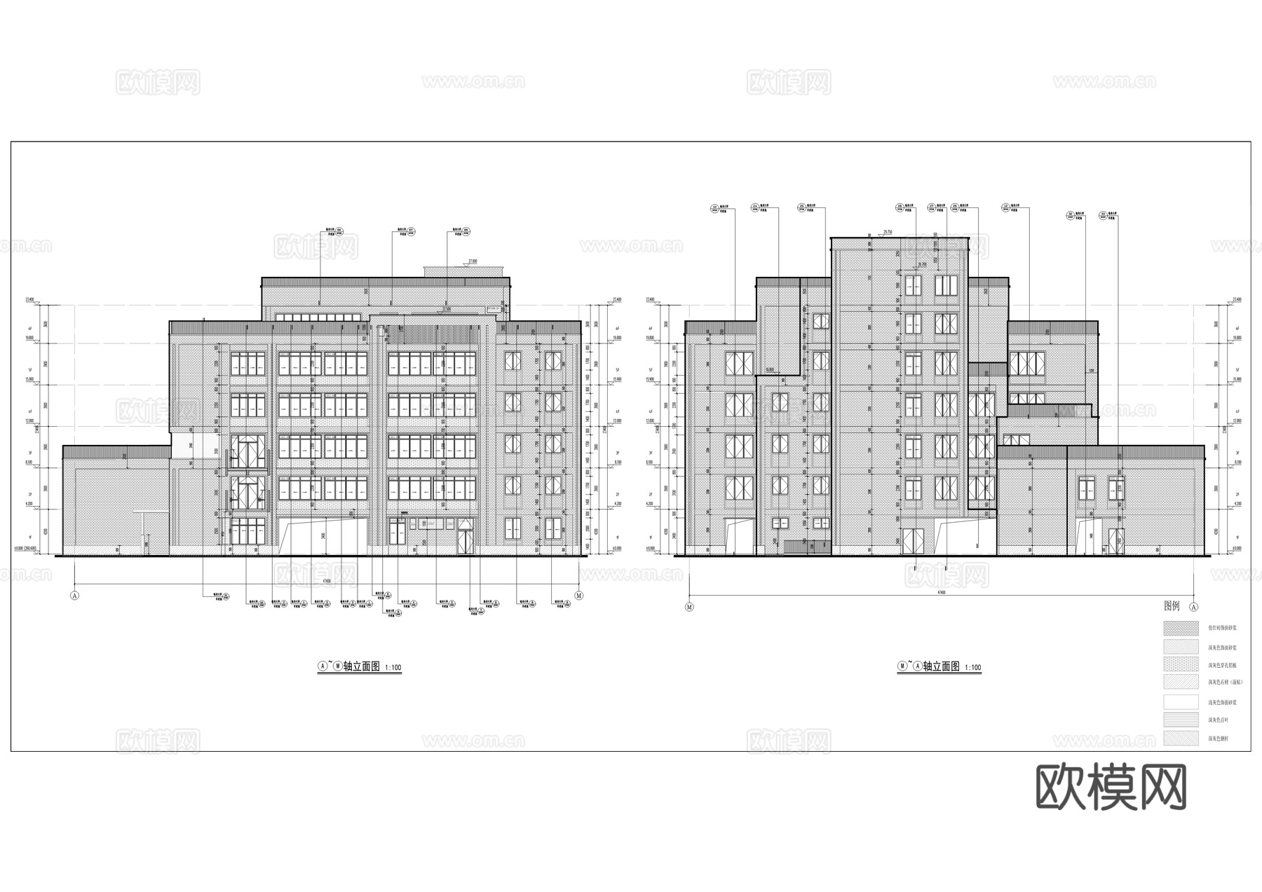 中学综合楼新建工程建筑及装修施工图cad施工图