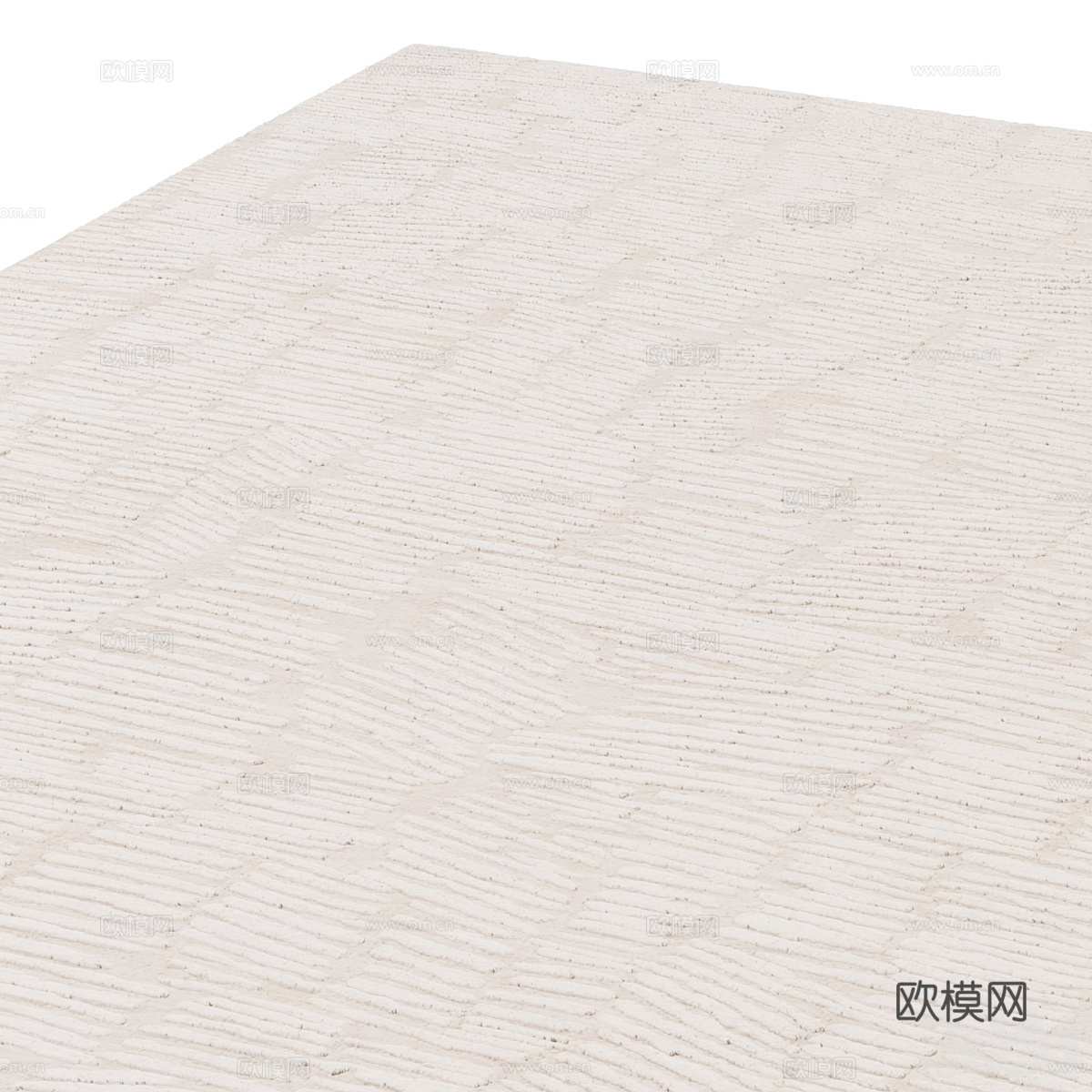 新中式米色羊毛地毯3d模型